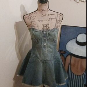 Generation Kiss Denim Flare Mini Dress